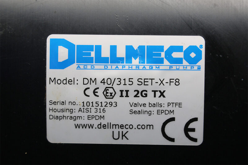 DELLMECO DM 40/315/ SET-X-F8 DOUBLE DIAPHRAGM PUMP - Image 2