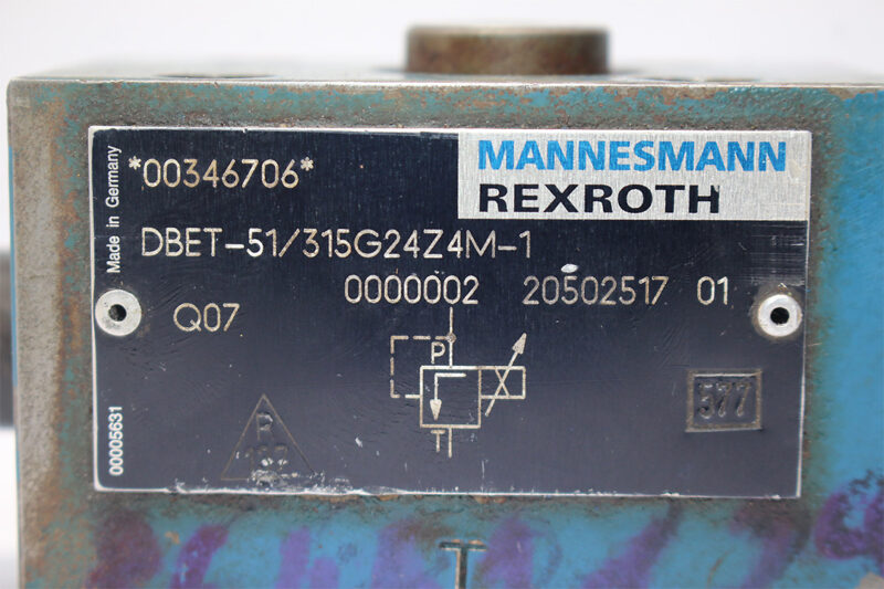 REXROTH R900346706 PROPORTIONAL PRESSURE REDUCING VALVE DBET-51/315G24Z4M-1