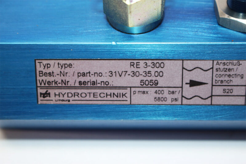 HYDROTECHNIK RE 3-300 Turbine flow meter 31V7-30-35.00