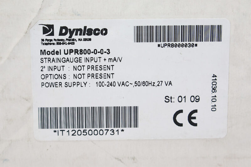 DYNISCO UPR800-0-0-3 DIGITAL CONTROLLER