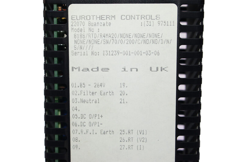 EUROTHERM 818S PROGRAMMABLE CONTROLLER 818S/RTD/R4MA20/NONE/NONE/NONE/NONE/NONE/SN/70/0/200/C/NO/NO/D/N/S/N////