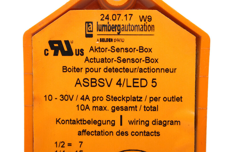 LUMBERG AUTOMATION ASBSV 4/LED 5 SENSOR DISTRIBUTION BOX