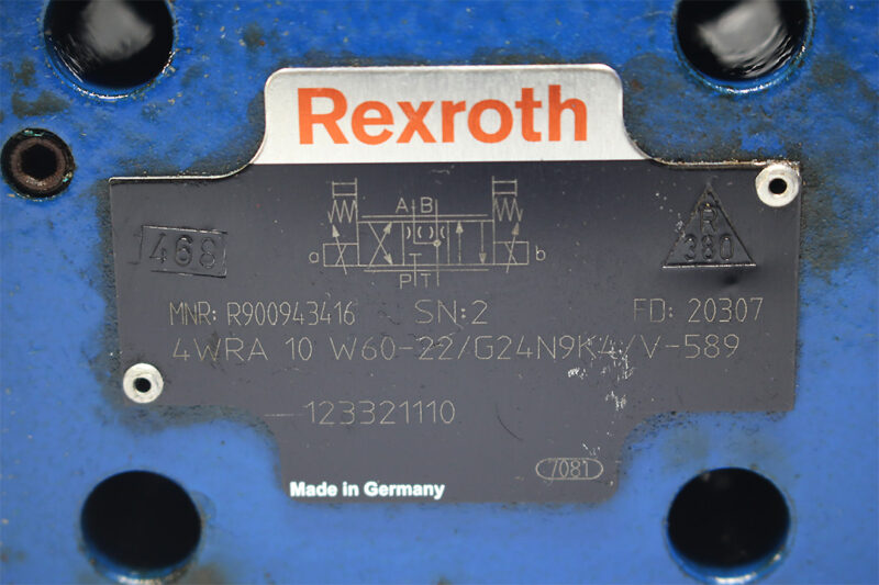 REXROTH R900943416 PROPORTIONAL DIRECTIONAL VALVE 4WRA 10 W60-22/G24N9K4/V-589