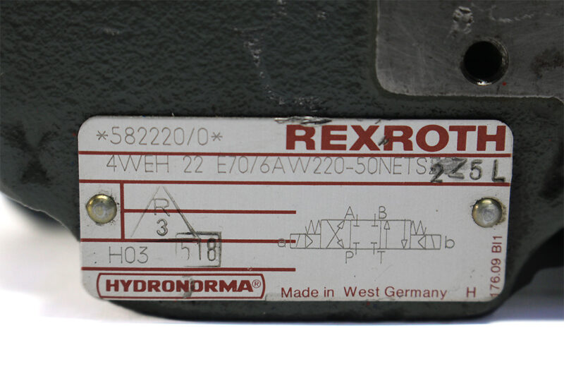 REXROTH 4WEH22E70/6AW220-50NETS2Z5L PILOT OPERATED DIRECTIONAL VALVE