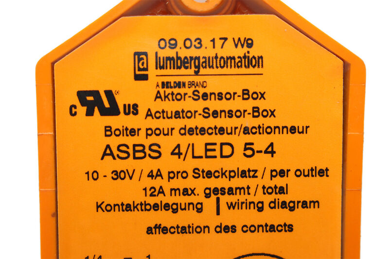 LUMBERG AUTOMATION ASB 4/LED 5-4 SENSOR DISTRIBUTION BOX