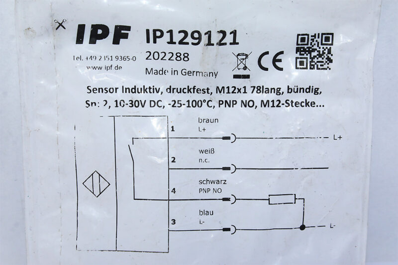 IPF IP129121 INDUCTIVE SENSOR