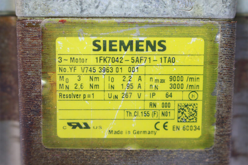 SIEMENS 1FK7042-5AF71-1TA0 SYNCHRONOUS SERVO MOTOR