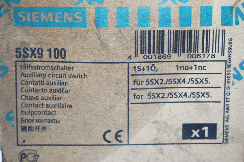 SIEMENS 5SX9100 AUXILIARY CURRENT SWITCH