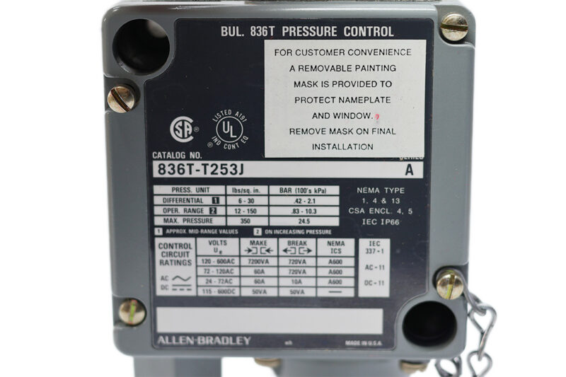 ALLEN-BRADLEY 836T-T253J PRESSURE SWITCH - Image 3