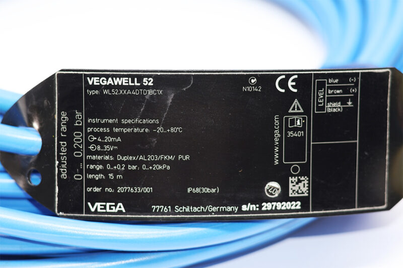 VEGA WL52.XXA4DTD1BC1X PRESSURE TRANSDUCER VEGAWELL 52