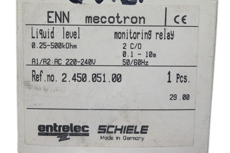 SCHIELE ENN LIQUID LEVEL MONITORING RELAY 2.450.051.00