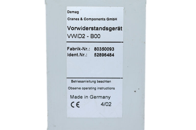 DEMAG VWID2B00 CONTROL 52896484