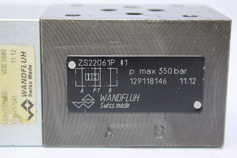 WANDFLUH ZS22061P #1 SOLENOID OPERATED POPPET VALVE