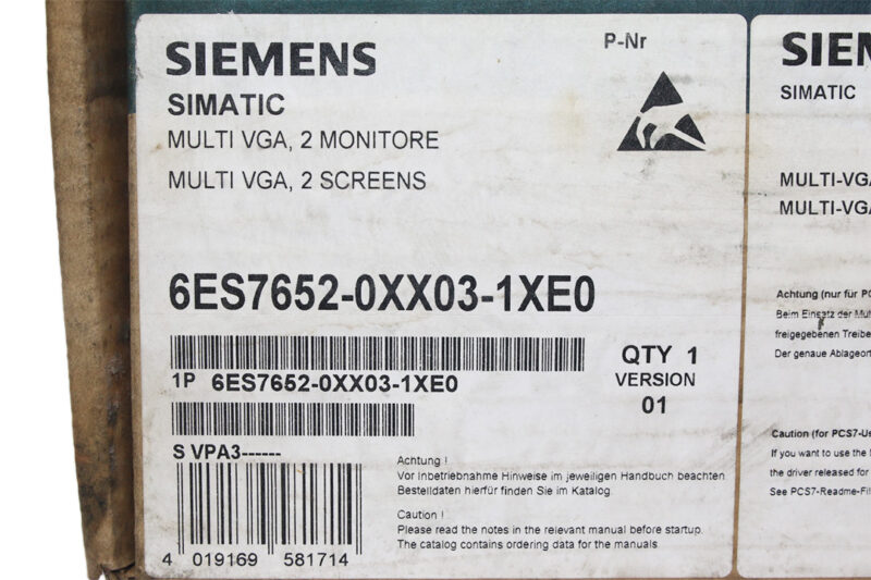 SIEMENS 6ES7652-0XX03-1XE0 SIMATIC MULTI VGA