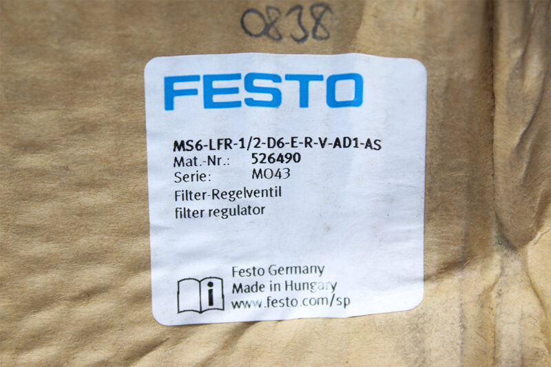 FESTO MS6-LFR-1/2-D7-C-R-M-RG FILTER REGULATOR 526490