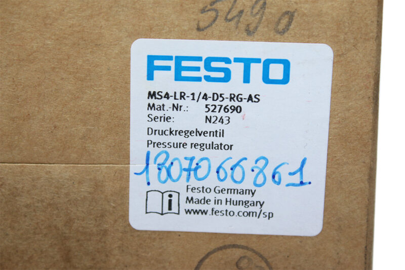 FESTO MS4-LR-1/4-D5-RG-AS PRESSURE REGULATOR 527690
