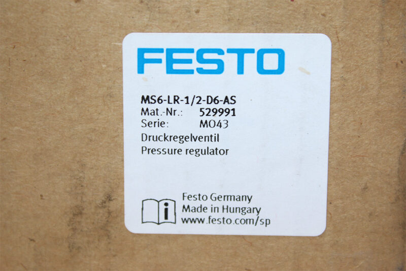 FESTO MS6-LR-1/2-D6-AS PRESSURE REGULATOR 529991