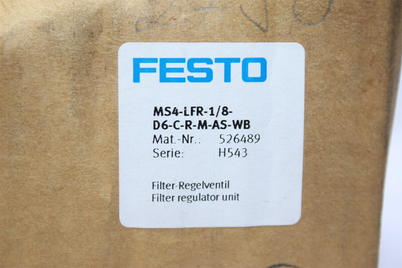 FESTO MS4-LFR-1/8-D6-C-R-M-AS-WB FILTER REGULATOR 526489