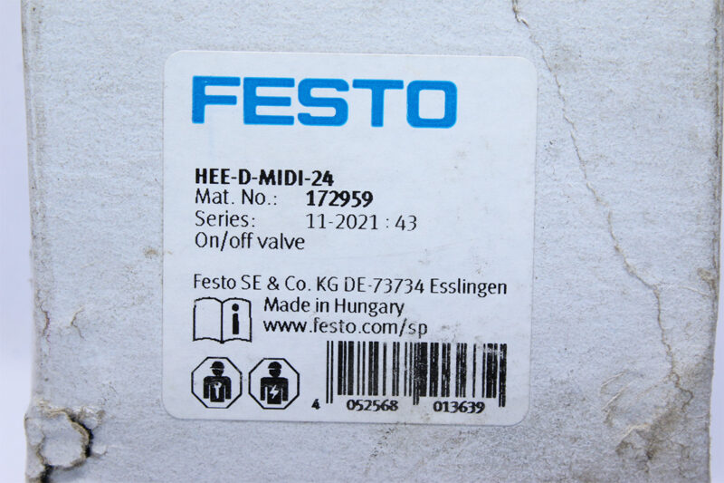 FESTO HEE-D-MIDI-24 ON/OFF VALVE 172959