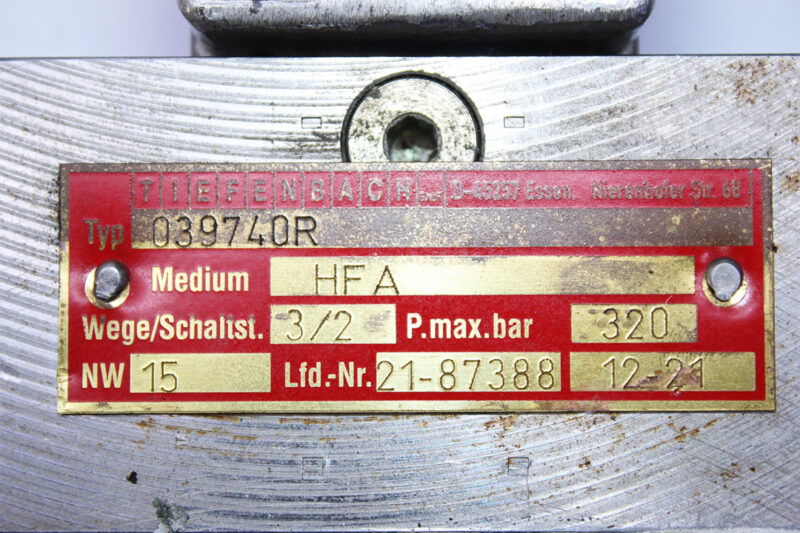 TIEFENBACH 036619 DIRECTIONAL CONTROL VALVE HFA 039740R - Image 4