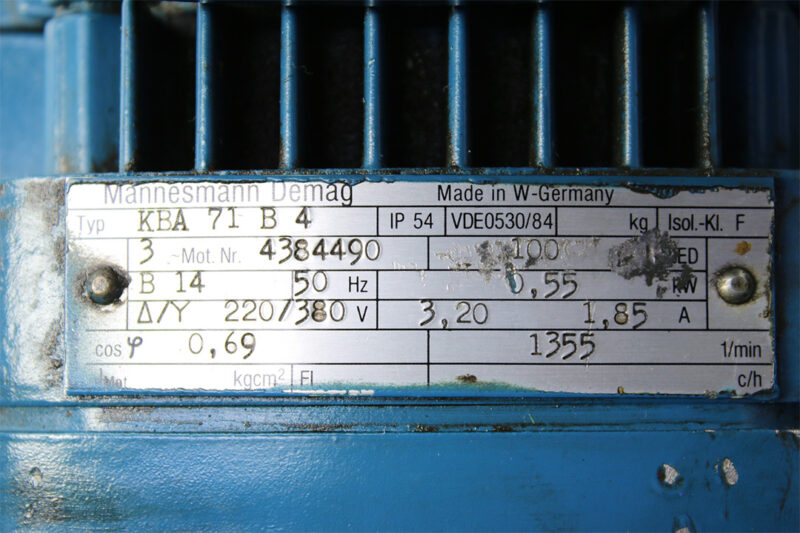 DEMAG KBA 71 B 4 CONICAL-ROTOR BRAKE MOTOR