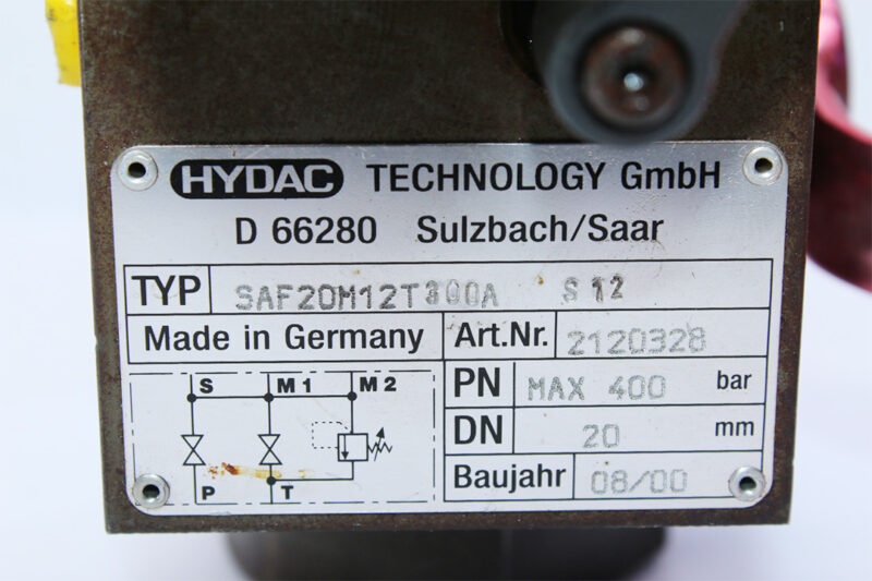 HYDAC SAF20M12T300A-S12 SAFETY AND SHUT-OFF BLOCK 2120328
