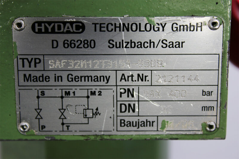 HYDAC SAF32M12T315A-S309 SAFETY AND SHUT-OFF BLOCK 2121144