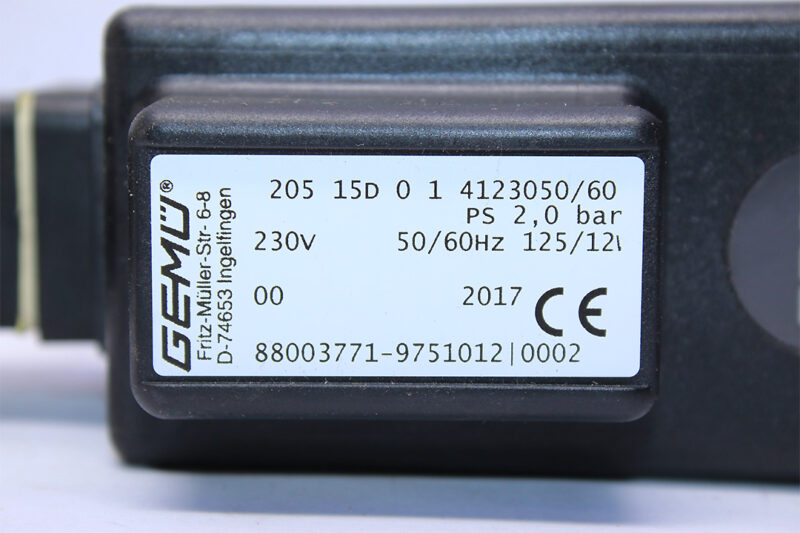 GEMU 205 15D 0 1 4123050/60 SOLENOID VALVE - Image 3