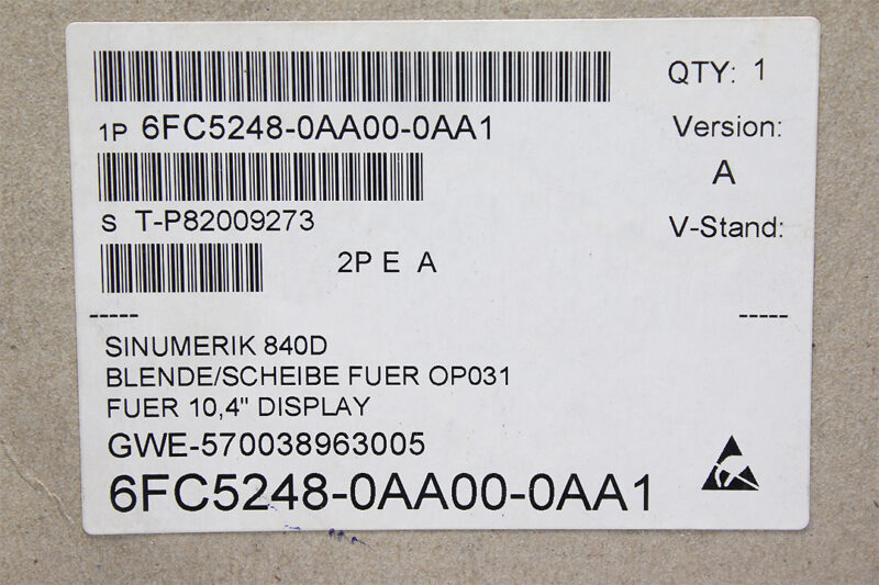 SIEMENS 6FC5248-0AA00-0AA1 DISPLAY SCREEN