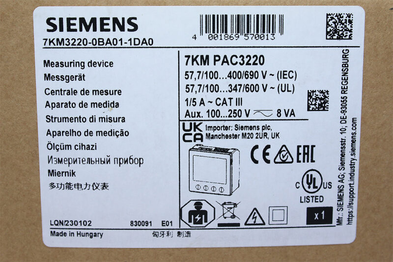 SIEMENS 7KM3220-0BA01-1DA0 MEASURING DEVICE PAC3220