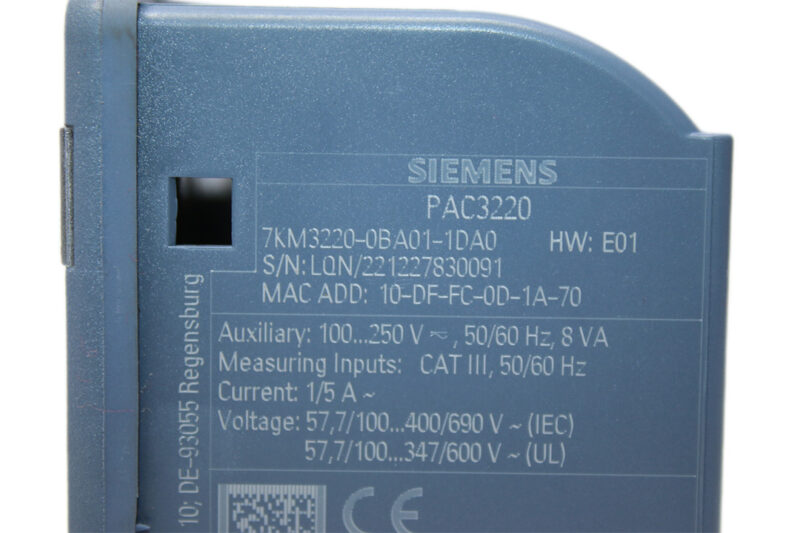 SIEMENS 7KM3220-0BA01-1DA0 MEASURING DEVICE PAC3220 - Image 3