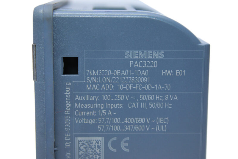 SIEMENS 7KM3220-0BA01-1DA0 MEASURING DEVICE PAC3220