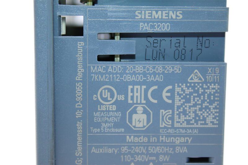 SIEMENS 7KM2112-0BA00-3AA0 MEASURING DEVICE PAC3200 - Image 3