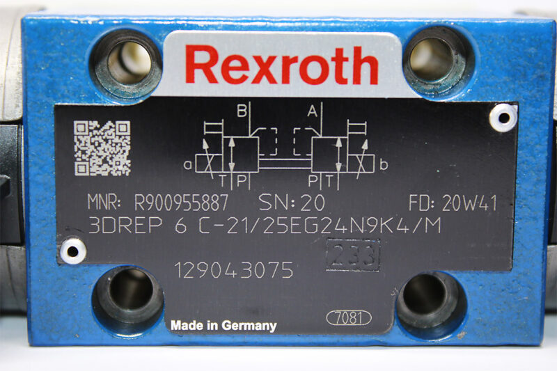 REXROTH R900955887 PROPORTIONAL PRESSURE CONTROL VALVE 3DREP 6 C-21/25EG24N9K4/M