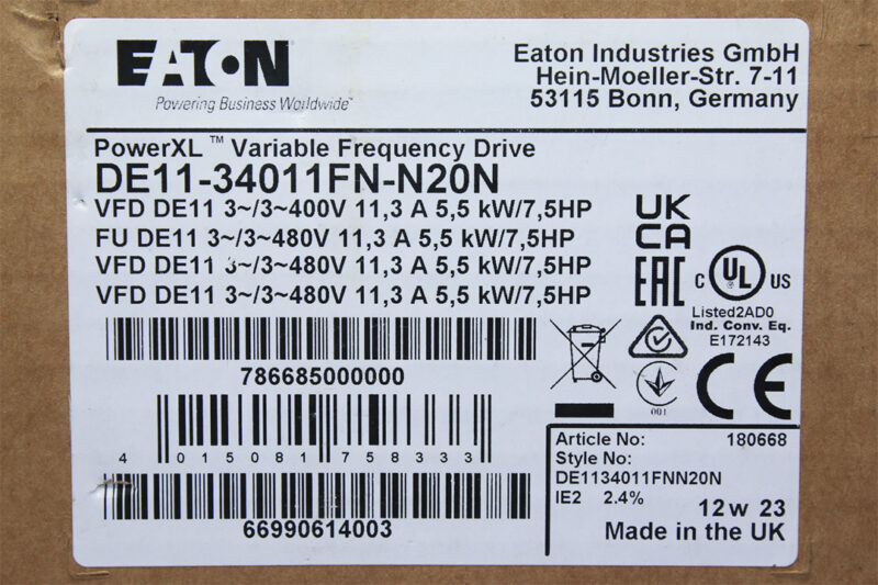 EATON DE11-34011FN-N20N VARIABLE SPEED STARTER 180668