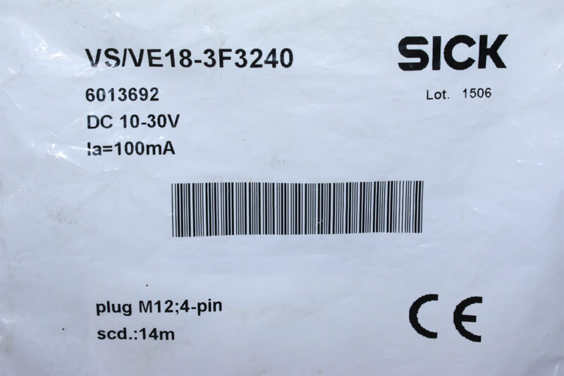 SICK VS/VE18-3F3240 THROUGH-BEAM PHOTOELECTRIC SENSOR 6013692