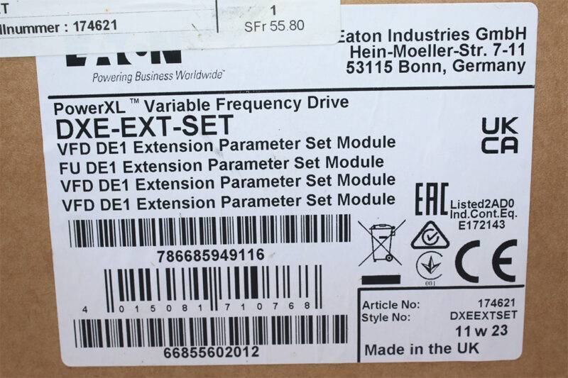 EATON DXE-EXT-SET EXTENSION PARAMETER SET MODULE