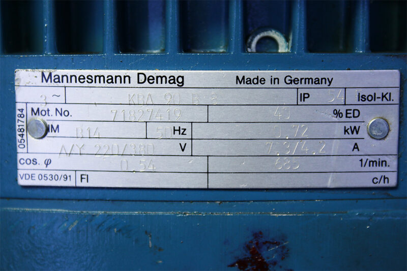 DEMAG KBA 90 B 8 CONICAL-ROTOR BRAKE MOTOR