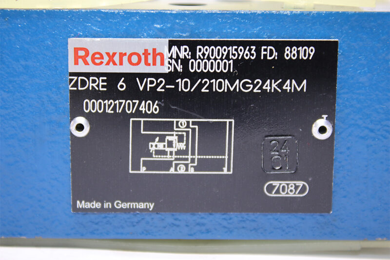 REXROTH R900915963 PROPORTIONAL PRESSURE CONTROL VALVE ZDRE6VP2-10/210MG24K4M