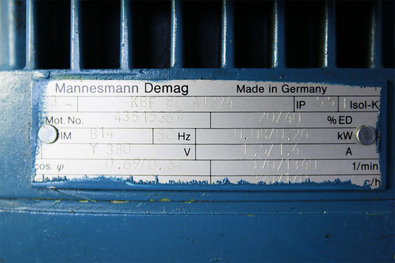 DEMAG KBF 80 A12/4 CONICAL-ROTOR BRAKE MOTOR