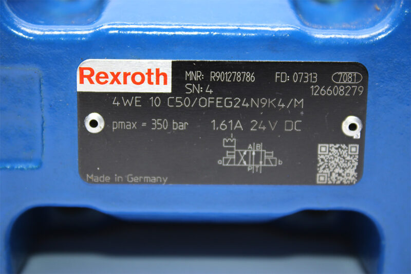 REXROTH R901278786 DIRECTIONAL CONTROL VALVE 4WE10C50/OFEG24N9K4/M