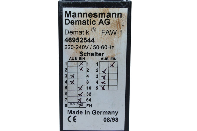 DEMAG FAW-1 OVERLOAD EVALUATOR SWITCH 46952544 (220-240V)