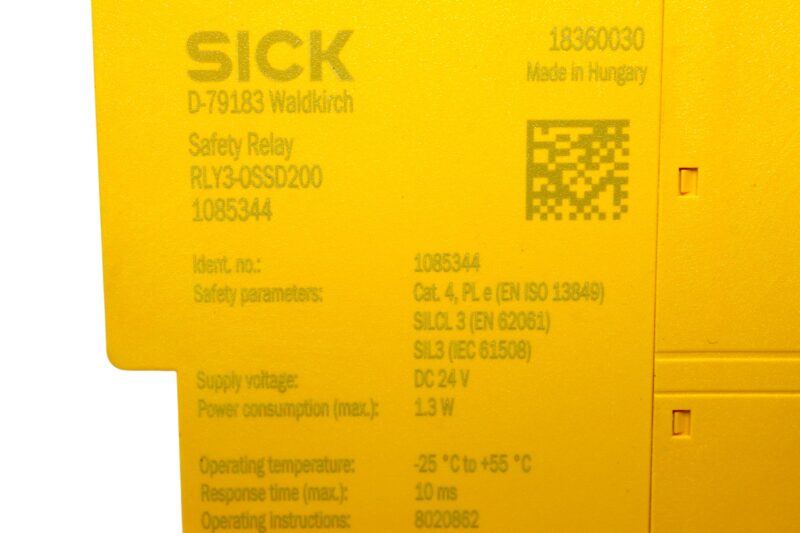 SICK RLY3-OSSD200 SAFETY RELAY 1085344 - Image 2