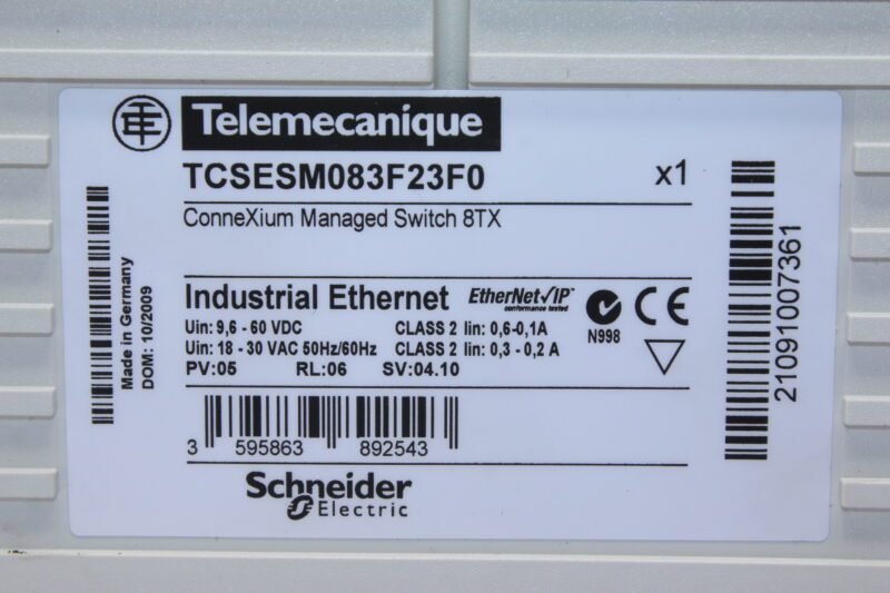 SCHNEIDER TCSESM083F23F0 ETHERNET TCP/IP MANAGED SWITCH - Image 2