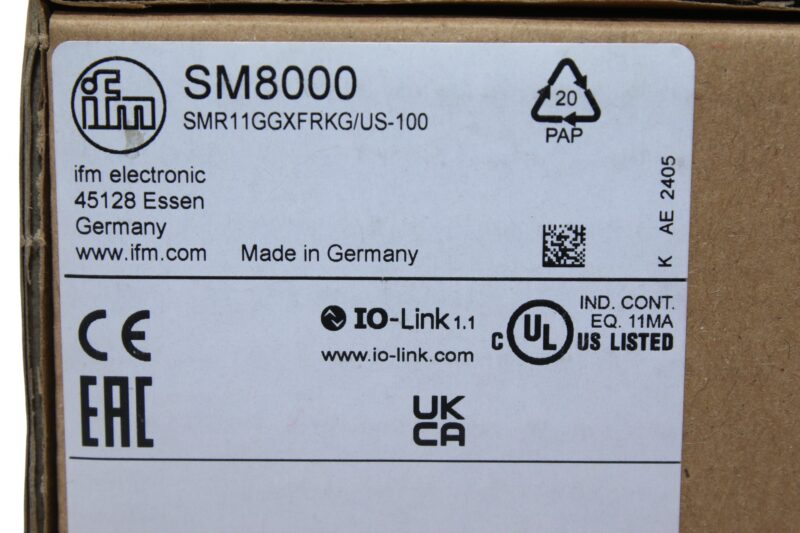 IFM SM8000 MAGNETIC-INDUCTIVE FLOW METER SMR11GGXFRKG/US-100 - Image 2