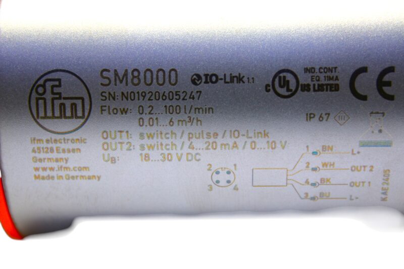 IFM SM8000 MAGNETIC-INDUCTIVE FLOW METER SMR11GGXFRKG/US-100 - Image 4