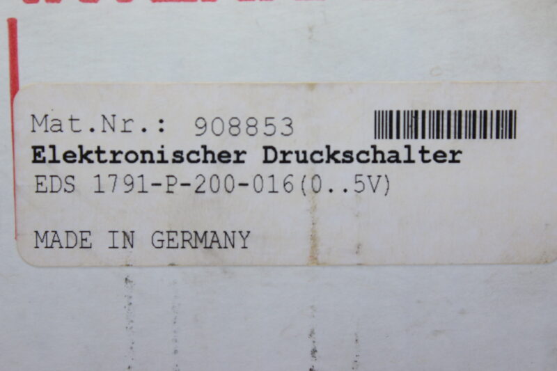 HYDAC EDS 1791-P-200-016 PRESSURE SWITCH 908853 - Image 8