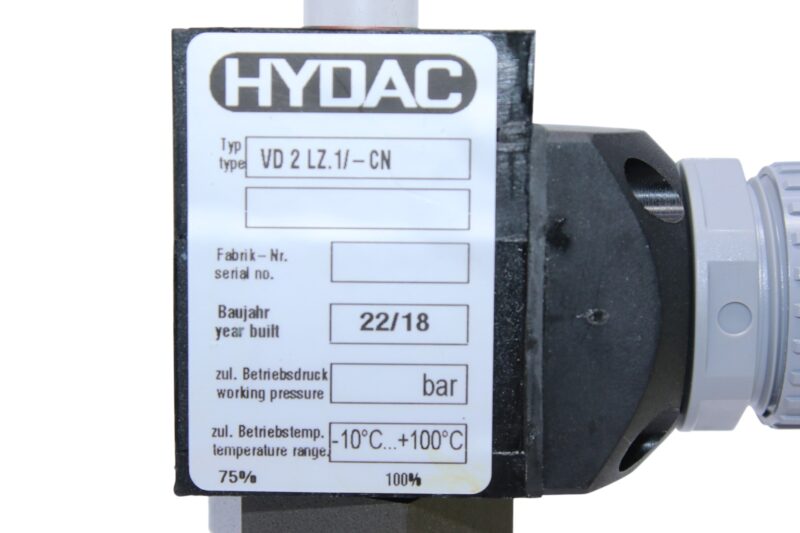 HYDAC VD 2LZ.1/-CN CLOGGING INDICATOR 302965 - Image 2