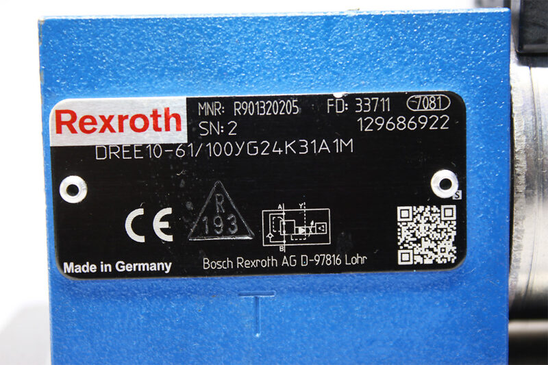 REXROTH R901320205 PROPORTIONAL PRESSURE REDUCING VALVE DREE10-61/100YG24K31A1M