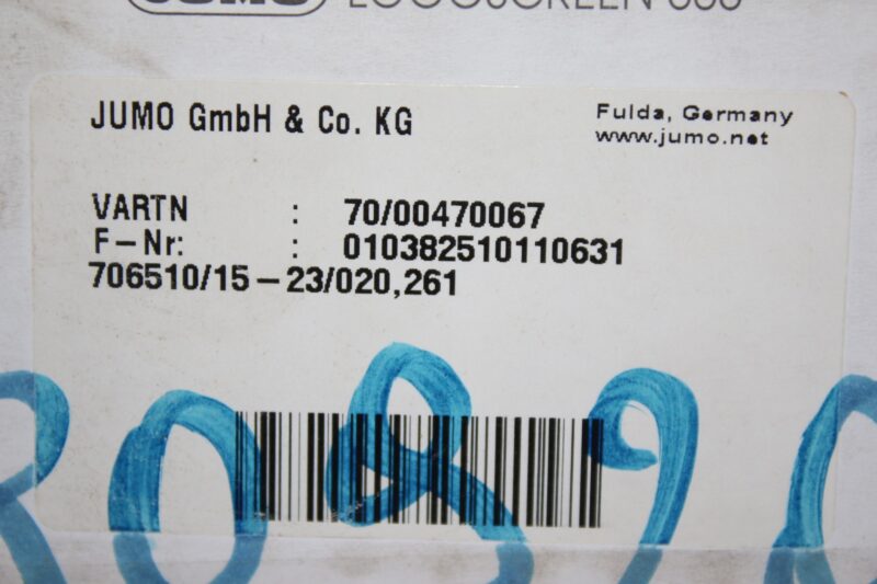 JUMO LOGOSCREEN 500 CF 706510/15-23/020.261 PAPERLESS RECORDER - Image 2